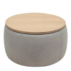Round Storage Ottoman, 2 in 1 Function, Work as End table and Ottoman, Light Grey by SUNRINX -Furniture Store light grey sunrinx end side tables mg5 41bf fa 1000