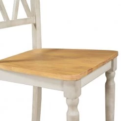 Natural Distressed White X-Back Wood Breakfast Nook Dining Chairs (Set of 4) by SUNRINX -Furniture Store natural distressed white sunrinx dining chairs mg2 22we 44 1000