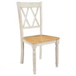 Natural Distressed White X-Back Wood Breakfast Nook Dining Chairs (Set of 4) by SUNRINX -Furniture Store natural distressed white sunrinx dining chairs mg2 22we 4f 1000