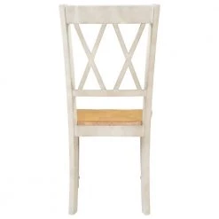 Natural Distressed White X-Back Wood Breakfast Nook Dining Chairs (Set of 4) by SUNRINX -Furniture Store natural distressed white sunrinx dining chairs mg2 22we 66 1000