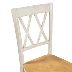 Natural Distressed White X-Back Wood Breakfast Nook Dining Chairs (Set of 4) by SUNRINX -Furniture Store natural distressed white sunrinx dining chairs mg2 22we 76 1000