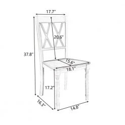 Natural Distressed White X-Back Wood Breakfast Nook Dining Chairs (Set of 4) by SUNRINX -Furniture Store natural distressed white sunrinx dining chairs mg2 22we fa 1000