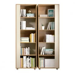 Binghamton Nature and Off White 5-Shelf Mid-Century Modern Bookcase (Set of 2) by Luxor 14 Binghamton Nature and Off White 5-Shelf Mid-Century Modern Bookcase (Set of 2) by Luxor -Furniture Store nature and off white luxor bookcases bookshelves 2 12lchd1 1f 1000