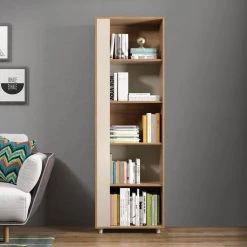 Binghamton Nature and Off White 5-Shelf Mid-Century Modern Bookcase (Set of 2) by Luxor 17 Binghamton Nature and Off White 5-Shelf Mid-Century Modern Bookcase (Set of 2) by Luxor -Furniture Store nature and off white luxor bookcases bookshelves 2 12lchd1 76 1000