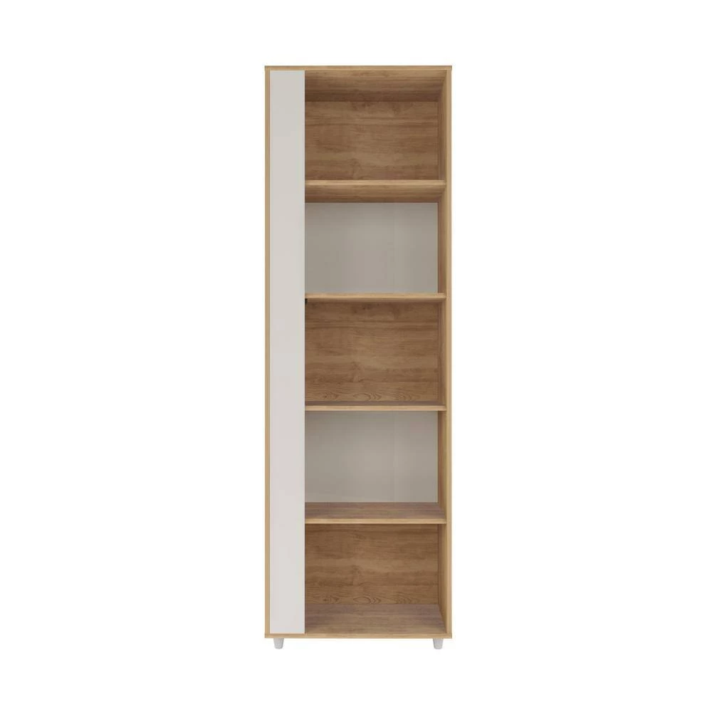 Binghamton Nature and Off White 5-Shelf Mid-Century Modern Bookcase (Set of 2) by Luxor 8 Binghamton Nature and Off White 5-Shelf Mid-Century Modern Bookcase (Set of 2) by Luxor - Image 8