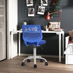 Navy blue Plastic Mesh Task Chair/Office Chair without Arms by Edendirect -Furniture Store navy blue edendirect task chairs gp00ra210923005 31 1000