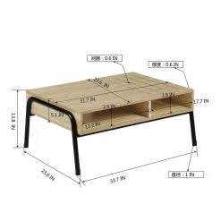 33.7 in. L Oak Rectangular Wood Coffee Table with Storage by Edendirect 12 33.7 in. L Oak Rectangular Wood Coffee Table with Storage by Edendirect -Furniture Store oak edendirect coffee tables gp00ra211105006 c3 1000