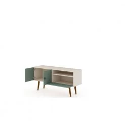 Montauk 54 in. Off-White and Green Mint Particle Board TV Stand Fits TVs Up to 50 in. with Storage Doors by Luxor -Furniture Store off white and green mint luxor tv stands 3pmchd4 1f 1000