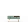Montauk 54 in. Off-White and Green Mint Particle Board TV Stand Fits TVs Up to 50 in. with Storage Doors by Luxor