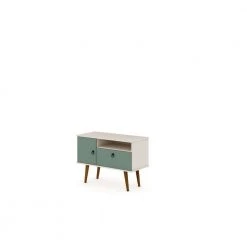 Montauk 35 in. Off-White and Green Mint Particle Board TV Stand Fits TVs Up to 32 in. with Storage Doors by Luxor -Furniture Store off white and green mint luxor tv stands 5pmchd4 44 1000