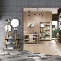 37.97 in. Off White/Brown Faux Wood 4-shelf Ladder Bookcase with Open Back by Luxor -Furniture Store off white luxor bookcases bookshelves 7lchd1 76 1000