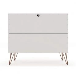 3-Drawer Off White Mid-Century Modern Dresser by Luxor -Furniture Store off white luxor chest of drawers 103hd4 66 1000