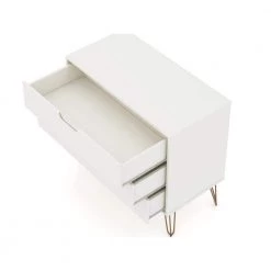 3-Drawer Off White Mid-Century Modern Dresser by Luxor -Furniture Store off white luxor chest of drawers 103hd4 77 1000