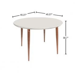 Utopia Off White 45.28 in. Round Dining Table by Luxor -Furniture Store off white luxor kitchen dining tables 10150hd1 40 1000