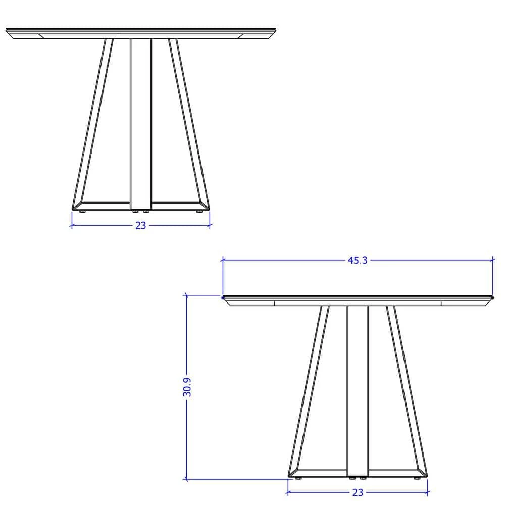 Rochelle Off White 45.27 in. Round Dining Table by Luxor 4 Rochelle Off White 45.27 in. Round Dining Table by Luxor - Image 4