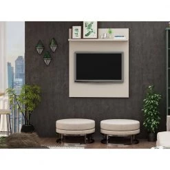 Montauk 35 in. Off-White Particle Board Floating Entertainment Center Fits TVs Up to 32 in. with Cable Management by Luxor -Furniture Store off white luxor tv stands 4pmchd1 31 1000