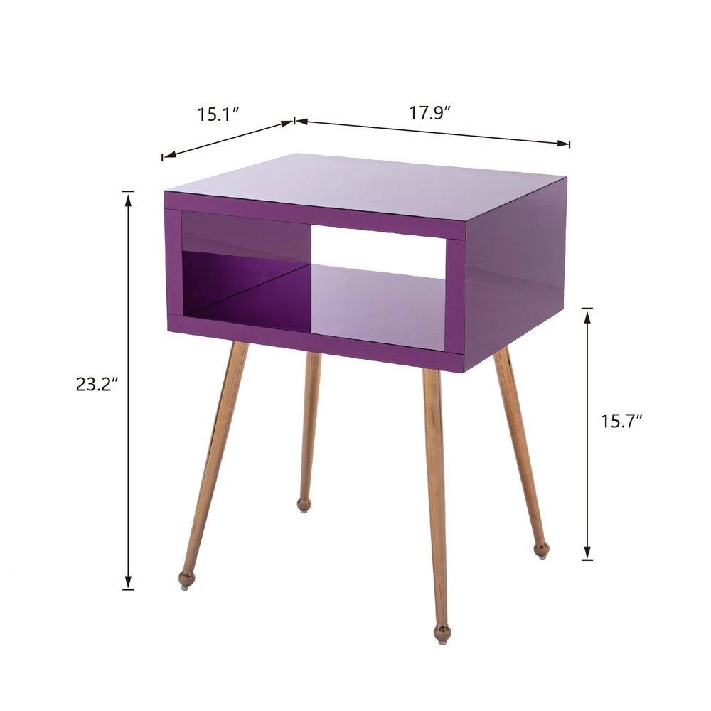 Purple Mirror end Table Mirror Nightstand by SUNRINX 8 Purple Mirror end Table Mirror Nightstand by SUNRINX - Image 8