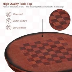 42 Inch Bistro Vintage Pub Bar Round Chess Table by SUNRINX 12 42 Inch Bistro Vintage Pub Bar Round Chess Table by SUNRINX -Furniture Store rubber wood sunrinx bar tables mg6 36bd 4f 1000