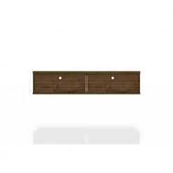 Liberty 43 in. Rectangular Rustic Brown Floating Desk with Built-In Storage by Luxor