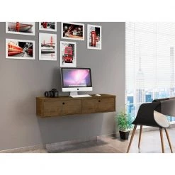 Liberty 43 in. Rectangular Rustic Brown Floating Desk with Built-In Storage by Luxor 12 Liberty 43 in. Rectangular Rustic Brown Floating Desk with Built-In Storage by Luxor -Furniture Store rustic brown luxor floating desks 225hd7 c3 1000