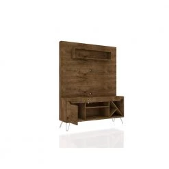 Baxter 54 in. Rustic Brown Composite Entertainment Center Fits TVs Up to 55 in. with Wall Panel by Luxor -Furniture Store rustic brown luxor tv stands 218hd5 1f 1000