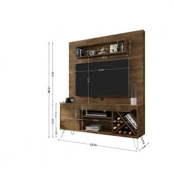 Baxter 54 in. Rustic Brown Composite Entertainment Center Fits TVs Up to 55 in. with Wall Panel by Luxor -Furniture Store rustic brown luxor tv stands 218hd5 4f 1000