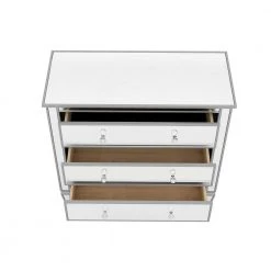 Silver Elegant Modern 3-Drawers Mirrored Chest 40.2 in. L x 18.1 in. W x 35.2 in. H by SUNRINX -Furniture Store silver sunrinx chest of drawers mg6 51bd 1d 1000
