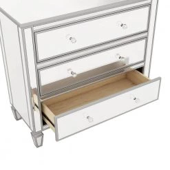 Silver Elegant Modern 3-Drawers Mirrored Chest 40.2 in. L x 18.1 in. W x 35.2 in. H by SUNRINX -Furniture Store silver sunrinx chest of drawers mg6 51bd 77 1000