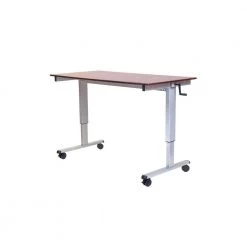 59 in. Rectangular Silver/Walnut Standing Desks with Adjustable Height by Luxor 13 59 in. Rectangular Silver/Walnut Standing Desks with Adjustable Height by Luxor -Furniture Store silver with dark walnut top luxor standing desks standup cf60 dw 44 1000