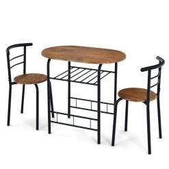 3-Piece Space-Saving Bistro Set for Kitchen and Apartment by SUNRINX -Furniture Store sliver sunrinx dining room sets mg5676we 31 1000