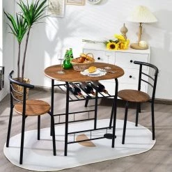 3-Piece Space-Saving Bistro Set for Kitchen and Apartment by SUNRINX