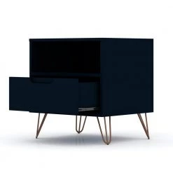 Intrepid 1.0 1-Drawer Tatiana Midnight Blue Mid-Century Modern Nightstand by Luxor -Furniture Store tatiana midnight blue luxor nightstands 101hd5 1f 1000
