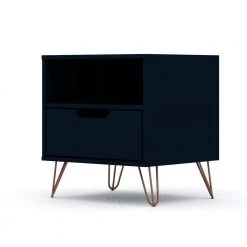 Intrepid 1.0 1-Drawer Tatiana Midnight Blue Mid-Century Modern Nightstand by Luxor -Furniture Store tatiana midnight blue luxor nightstands 101hd5 76 1000