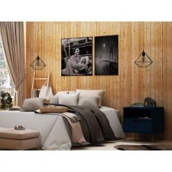 Intrepid 1.0 1-Drawer Tatiana Midnight Blue Mid-Century Modern Nightstand by Luxor -Furniture Store tatiana midnight blue luxor nightstands 101hd5 c3 1000