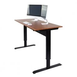 48 in. Rectangular Teak/Black Standing Desks with Adjustable Height by Luxor -Furniture Store teak black luxor standing desks spn48f bk tk c3 1000