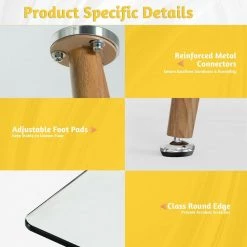 Modern Glass Rectangular Dining Table with Metal Legs by SUNRINX -Furniture Store transparent natural sunrinx kitchen dining tables mg6 39bd 44 1000