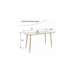 Modern Glass Rectangular Dining Table with Metal Legs by SUNRINX -Furniture Store transparent natural sunrinx kitchen dining tables mg6 39bd 76 1000