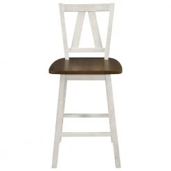 Walnut and Distressed White Farmhouse 2-Piece Counter Height Dining Chair (Set of 2) by SUNRINX 16 Walnut and Distressed White Farmhouse 2-Piece Counter Height Dining Chair (Set of 2) by SUNRINX -Furniture Store walnut distressed white sunrinx dining chairs mg2 13we 44 1000