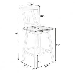 Walnut and Distressed White Farmhouse 2-Piece Counter Height Dining Chair (Set of 2) by SUNRINX 17 Walnut and Distressed White Farmhouse 2-Piece Counter Height Dining Chair (Set of 2) by SUNRINX -Furniture Store walnut distressed white sunrinx dining chairs mg2 13we fa 1000