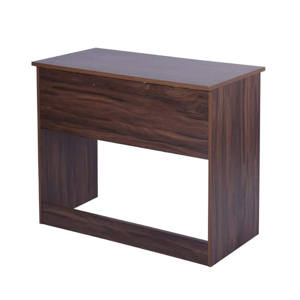 35.4 in. Rectangle Brown Wood Computer Desk Writing Study Table with 2-Side Drawers Classic Home Office Laptop Desk by Edendirect 3 35.4 in. Rectangle Brown Wood Computer Desk Writing Study Table with 2-Side Drawers Classic Home Office Laptop Desk by Edendirect - Image 3