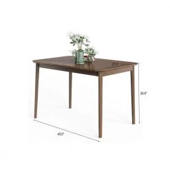 43.5 in. Modern Kitchen Dining Rectangle Table with Rubber Wood Legs by SUNRINX -Furniture Store walnut sunrinx kitchen dining tables mg6 37bd 1f 1000