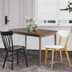 43.5 in. Modern Kitchen Dining Rectangle Table with Rubber Wood Legs by SUNRINX -Furniture Store walnut sunrinx kitchen dining tables mg6 37bd 31 1000