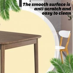 43.5 in. Modern Kitchen Dining Rectangle Table with Rubber Wood Legs by SUNRINX -Furniture Store walnut sunrinx kitchen dining tables mg6 37bd 4f 1000