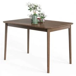 43.5 in. Modern Kitchen Dining Rectangle Table with Rubber Wood Legs by SUNRINX