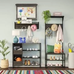 Afton Weathered Brown 3-Tier Shoe Rack with Storage Bins by RiverRidge Home 12 Afton Weathered Brown 3-Tier Shoe Rack with Storage Bins by RiverRidge Home -Furniture Store weathered brown riverridge home accent cabinets 16 035 44 1000