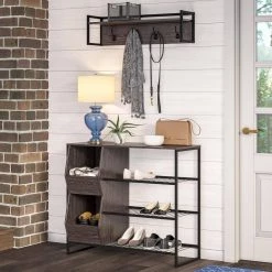Afton Weathered Brown 3-Tier Shoe Rack with Storage Bins by RiverRidge Home 10 Afton Weathered Brown 3-Tier Shoe Rack with Storage Bins by RiverRidge Home -Furniture Store weathered brown riverridge home accent cabinets 16 035 c3 1000