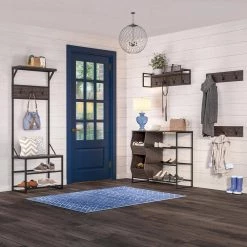 Afton Weathered Brown 3-Hook Coat Rack (2-Pk) by RiverRidge Home -Furniture Store weathered brown riverridge home coat racks 16 033 4f 1000