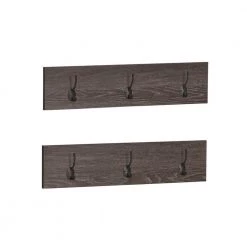 Afton Weathered Brown 3-Hook Coat Rack (2-Pk) by RiverRidge Home
