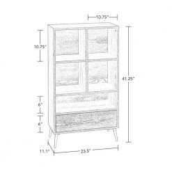 Woodbury Weathered Wood Storage Cabinet with Cubbies, Drawer and 2-Piece Black Bins by RiverRidge Home -Furniture Store weathered wood black bins riverridge home accent cabinets 16 025k 44 1000