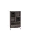 Woodbury Weathered Wood Storage Cabinet with Cubbies, Drawer and 2-Piece Black Bins by RiverRidge Home